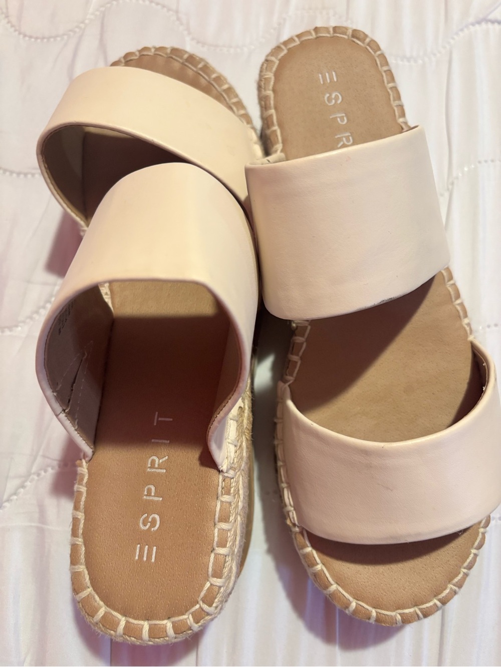 Esprit Katalina Cream Espadrille Slide Sandals Size 9